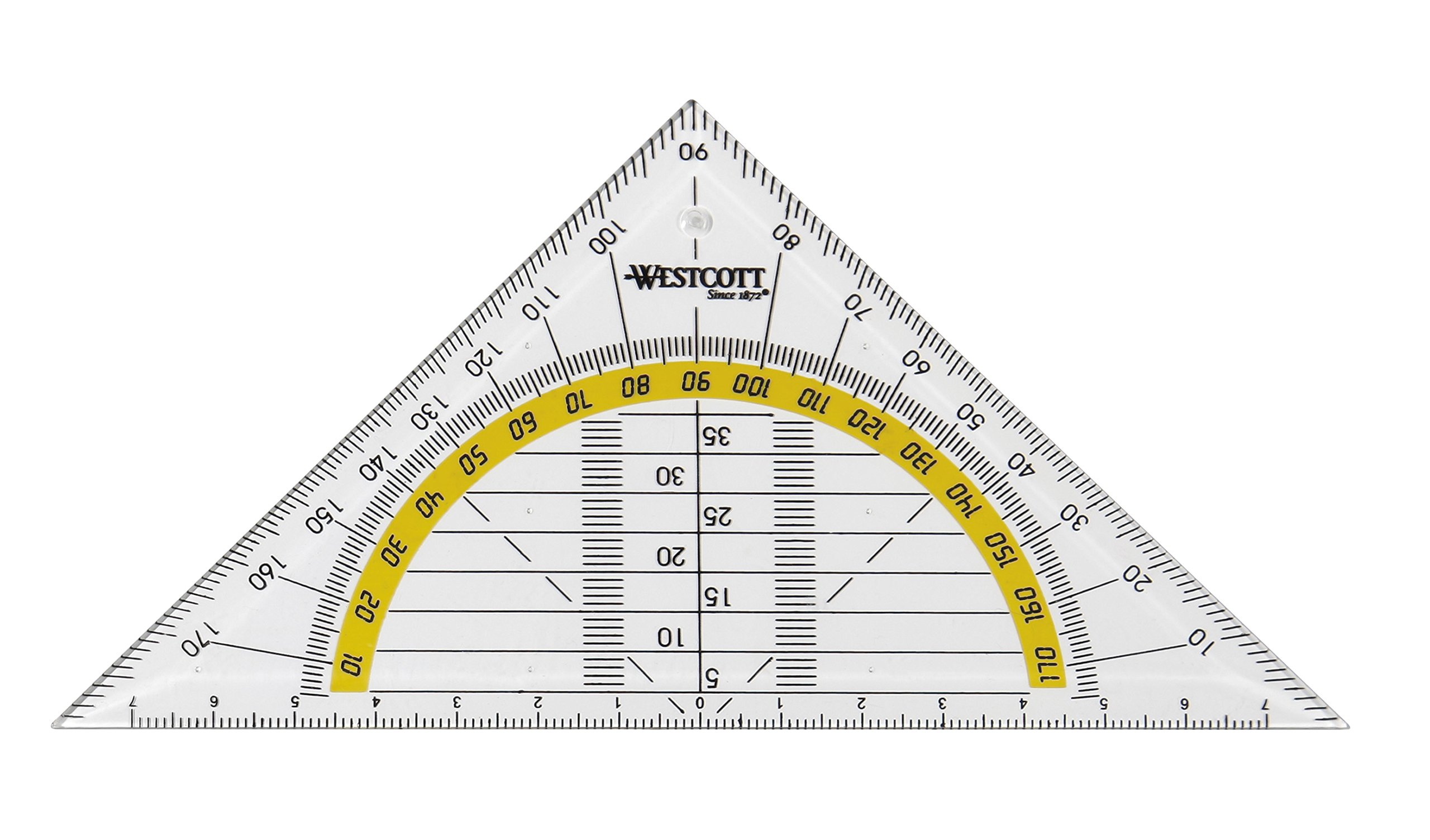 Westcott Set Square, Plastic, 14 cm, Transparent, Other Styles Available 20 Items 14 cm/ohne Griff