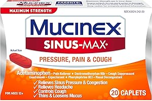 Maximum Strength Mucinex Sinus-Max Pressure, Pain & Cough Caplets, 20 ct