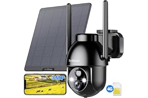 SEEVISION 4G LTE Cellular Security Camera, Solar Security Cameras Wireless Outdoor, Solar Powered 3MP 2K No WiFi Security Camera, PIR Motion Detection, Color Night Vision, 2 Way Talk, Built in SIM Card