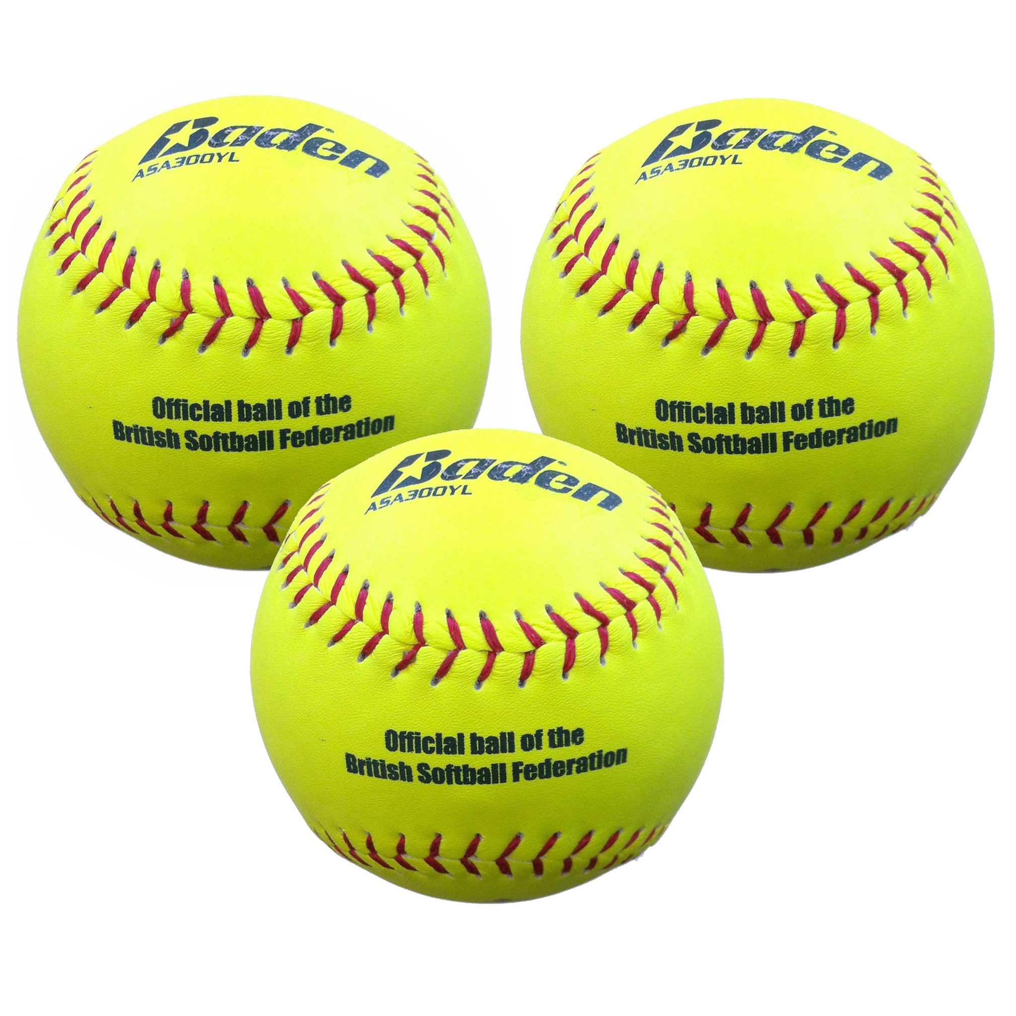 Baden Men's BSF12 Softball (Pack of 3) - Yellow
