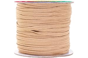 Mandala Crafts Nude Elastic Bands 1/8 Flat Elastic Cord Stretch Strap - 3mm 50 Yds Roll of Elastic Straps Braided Elastic Ban