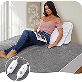 Heated Mattress Pad Queen Size 60"x80", 5 Heating Levels Dual Control with 10 Hours Auto-Off, Cozy Coral Fleece, Warming Bed and Fast Heating, Grey