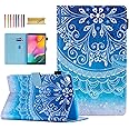 Dteck Case for Samsung Galaxy Tab A 10.1 Case 2019 Model SM-T510/SM-T515, Multi-Angle Viewing Protective PU Leather Folio Cover for Samsung Tab A 10.1 2019 Release Tablet, Blue Mandala