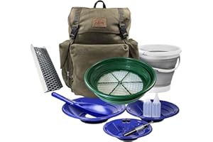 Gold Panning Backpack Kit Collapsible Bucket Prospecting Tools 13pc