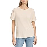 Andrew Marc Women's Crew Neck Boxy Waffle Knit T-Shirt