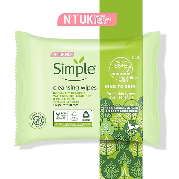 KIND TO SKIN CLEANSING FACE WIPES UK’S #1 FACIAL SKIN CARE BRAND* FOR SENSITIVE SKIN 6X 25 PACK