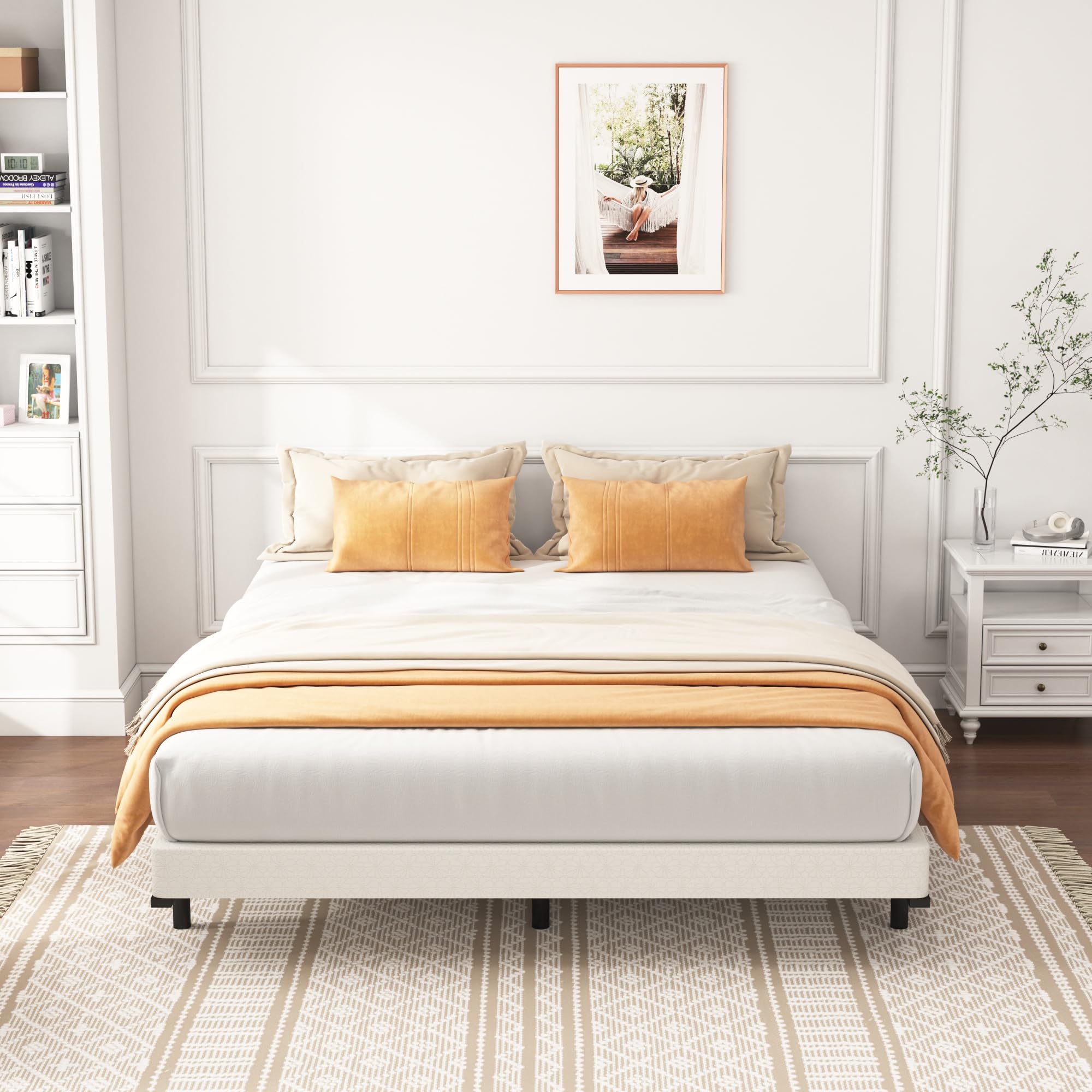 Photo 1 of Seiugaga Box Spring for Queen Bed 6 Inch - Heavy Duty Box Spring Mattress Foundation Metal Bed Base with Fabric Cover, Noise Free Easy Assembly Non Slip/Non-Slip/Easy Assembly