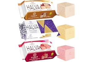 CERES GOURMET Variety Pack of Halvah -Vegan, Gluten Free, No Glucose Syrup - Date, Sour Cherry, and Grape Molasses Sesame Tahini Candy –Halal Snacks with No Refined Sugar or Glucose Syrup, 18.52 Oz (3 Packs)