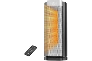 3rd-Gen AEOCKY Space Heaters for Indoor Use with AI Thermostat, 1500W PTC Electric Heaters for Bedroom With Remote, 70° Oscil