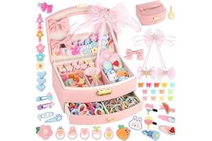 OBEOBY 255 PCS Hair Accessories for Girls, Back to School Hair Accessories Gift Hair Stuff Including Hair Clips/Hair Barrettes/Hair Ties/Hair Bows for Baby Girls Age 4-8