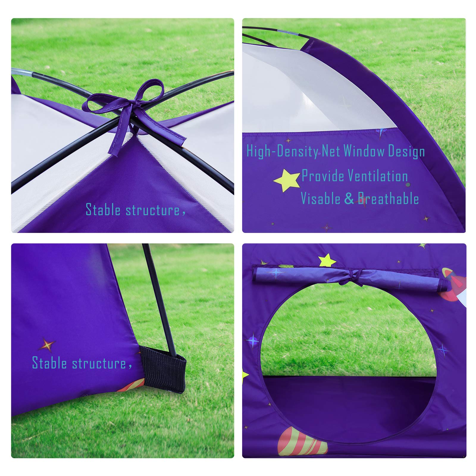 Kids Play Tent Outdoor Boys Indoor Playhouse for Children Tents Toddler Girls Gift Game Play HouseToys (Purple)