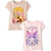 The Children's Place Girls Unicorns,Sports,Butterflies Short Sleeve Graphic T-Shirts,2 Pack