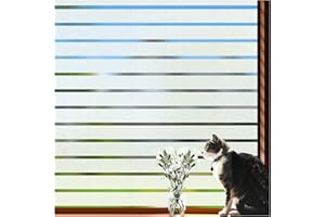 Viseeko Blinds Style Window Privacy Film, Decorative Frosted Static Clings for Glass Windows, Anti UV Vinyl Coverings Film for Home,Glass Door,Bathroom,Office 17.5 x 78.7 Inch
