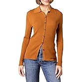 Amazon Essentials Women's Fine Gauge Stretch Polo Ribbed Cardigan (Previously Daily Ritual)