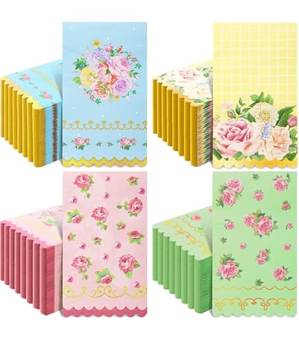 WallyE Lot De 20 Serviettes En Papier Motif Floral Menthe Pour Mariage