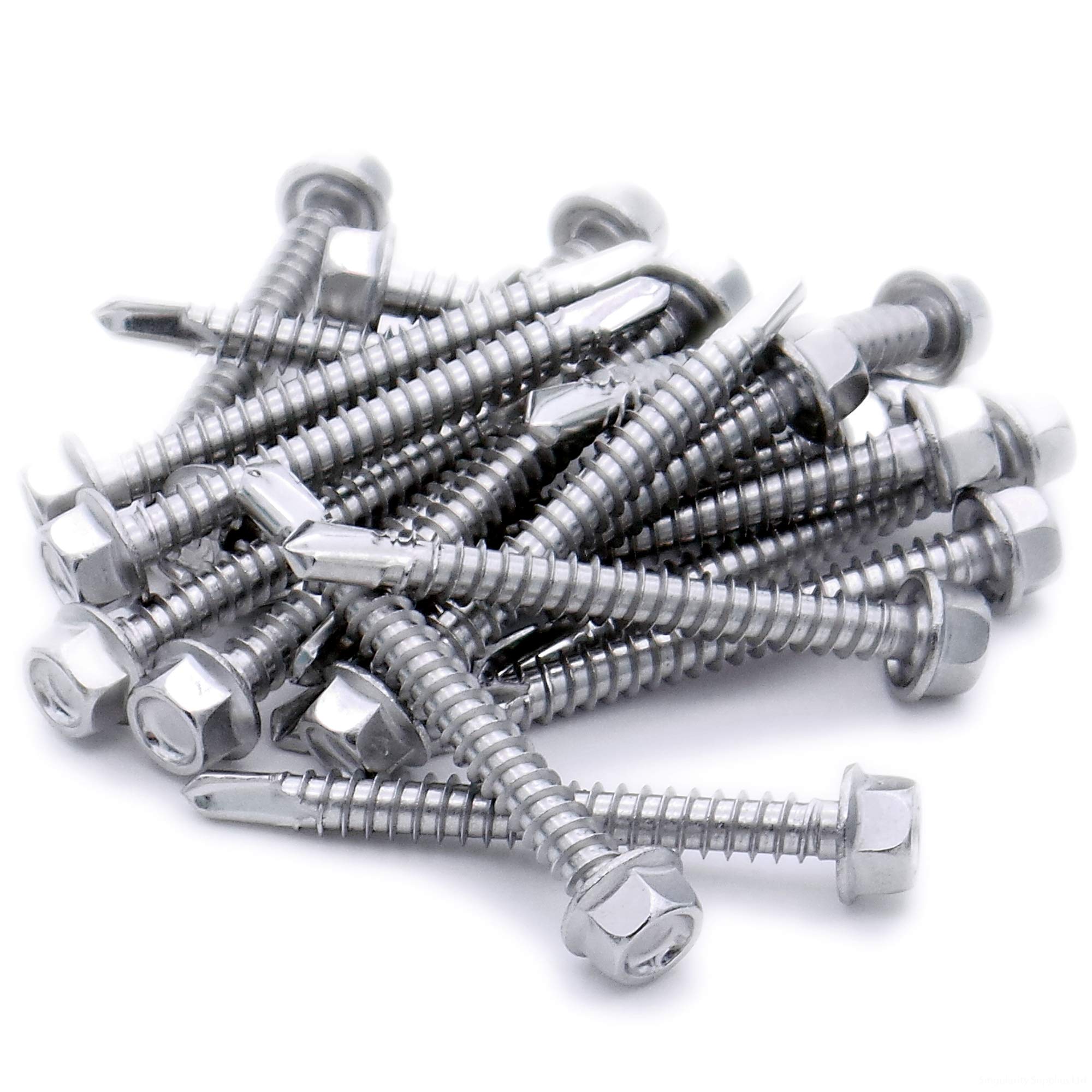 No.8 x 0.9 (4.2mm x 22mm) Hex Self-Drilling Screw (Flanged) - Stainless Steel (A2) (Pack of 20)