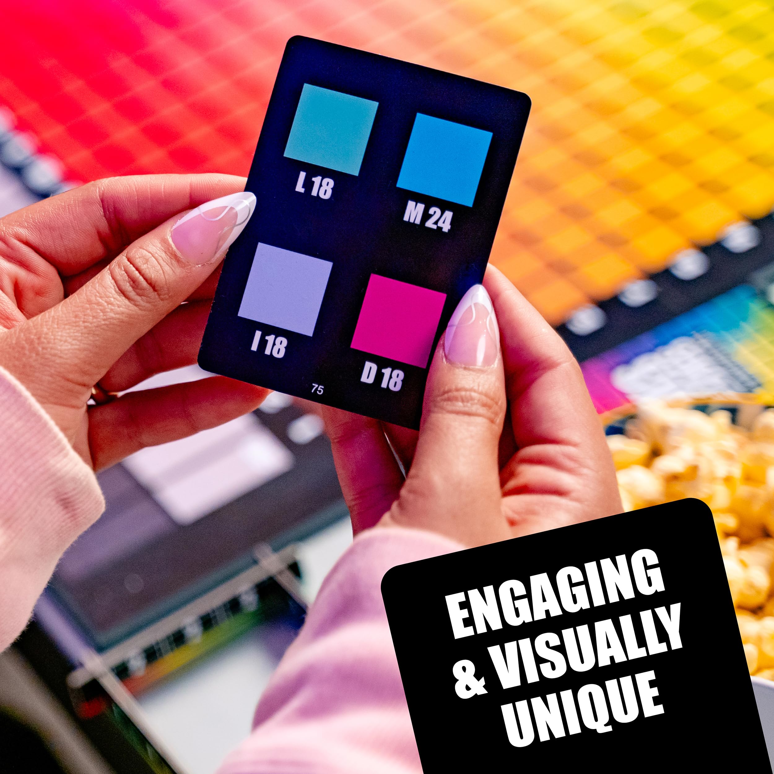 HUES and CUES - Vibrant Color Guessing Board Game for 3-10 Players Ages 8+, Connect Clues and Guess from 480 Color Squares