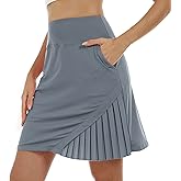 MoFiz Women's 20" Knee Length Golf Skorts Athletic Skirts Summer Casual Active Workout Sports Tennis Skirt with 4 Pockets