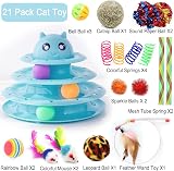 Suhaco 21 Pack Cat Toys Indoor Interactive Kitten Track Ball Toy Set Blue view 2