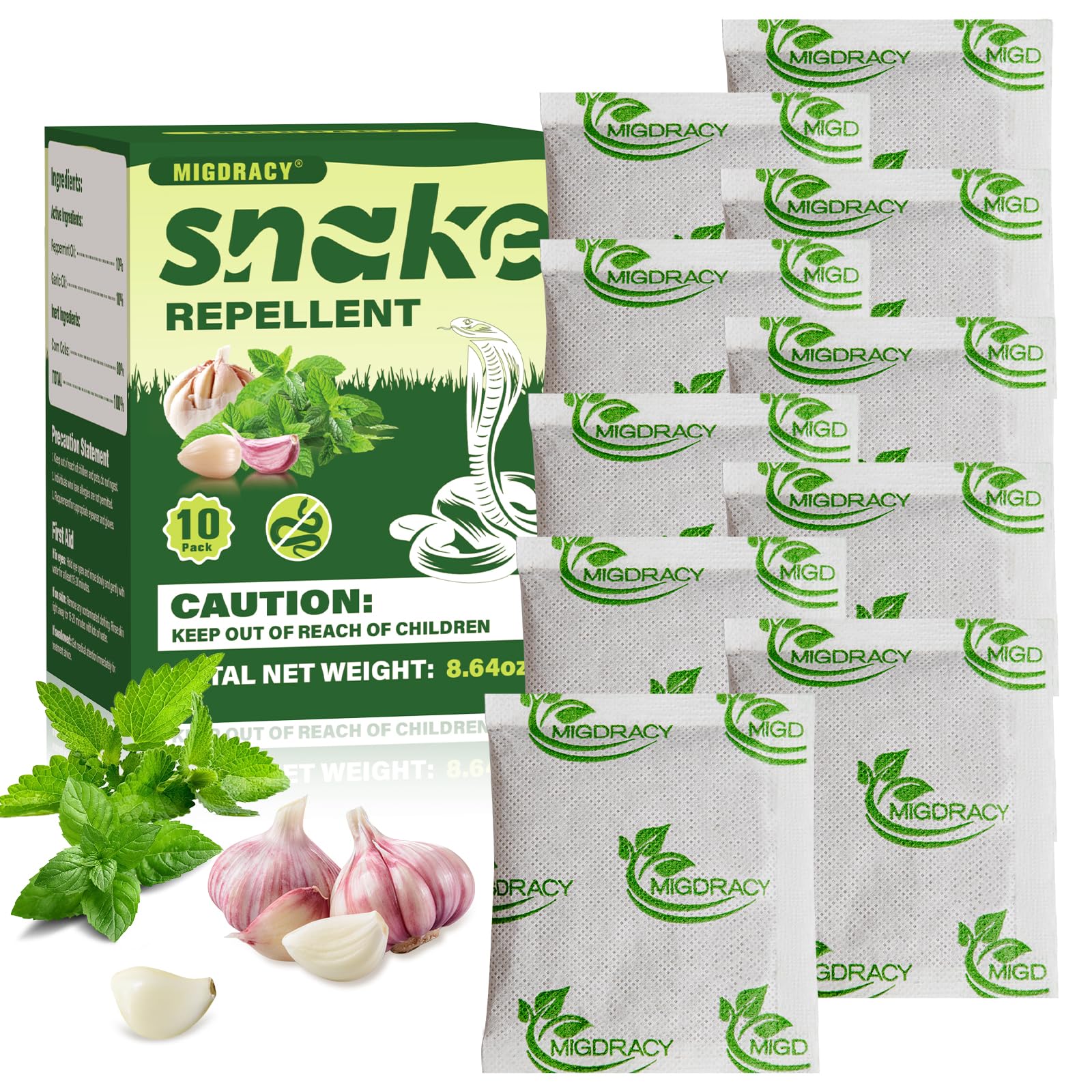 Photo 1 of 10Pack Snake Repellent, Snake Deterrent Pouches, Keep Snake Away from Home, Garden, and Vehicle, Peppermint Oil to Repel Snake, Indoor and Outdoor Use