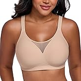 Wireless Bras for Women No Underwire Full Coverage Seamless Jelly Bralette Breathable Mesh T-Shirt Bra