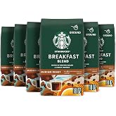 Starbucks Ground Coffee Breakfast Blend Medium Roast, 6 Bags 18 oz | 100% Arabica ground coffee; Medium Roast Breakfast Blend; 6 bags, 18 oz each (108 oz total)