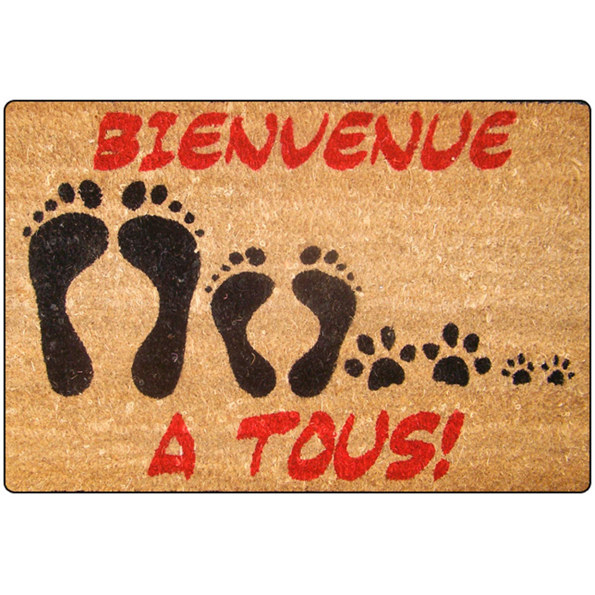 Tapis Deco 40 x 60 cm Printed Coco Bienvenue Door Mat, Multi-Colour