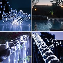 IJG Christmas Solar Rope Lights Outdoor