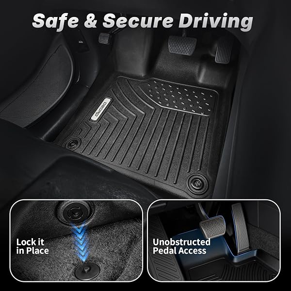 OEDRO FLOOR MATS FIT FOR 2020-2025 KIA TELLURIDE WITH 2ND BUCKET SEATS WITHOUT CENTER CONSOLE, ALL WEATHER FIT FOR KIA TELLURIDE ACCESSORIES FLOOR MATS LINERS 3 ROW & CARGO LINER CAR MATS SET