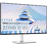 Dell S2725HS 27 Inch Monitor, FHD (1920x1080) Display, 100Hz Refresh Rate, 1500:1 Contrast Ratio, TÜV Rheinland Eye Comfort 4 Star, Integrated 2x5W Speaker, Height/Tilt/Swivel/Pivot- Ash White Color