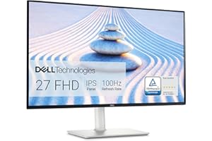 Dell S2725HS 27 Inch Monitor, FHD (1920x1080) Display, 100Hz Refresh Rate, 1500:1 Contrast Ratio, TÜV Rheinland Eye Comfort 4 Star, Integrated 2x5W Speaker, Height/Tilt/Swivel/Pivot- Ash White Color