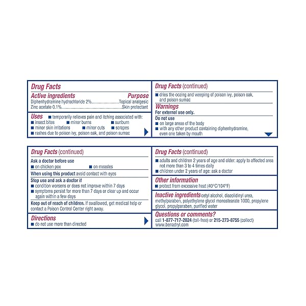 BENADRYL EXTRA STRENGTH ANTI-ITCH TOPICAL CREAM WITH 2% DIPHENHYDRAMINE HCI FOR ITCH RELIEF OF OUTDOOR ITCHES ASSOCIATED WITH POISON IVY, INSECT BITES & MORE, 1 FL OZ