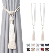 Pretty Jolly 2 Pack Tassel Curtain Tiebacks Beige Rope Knot Drape Holdbacks