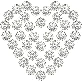 Godonswal140Pcs Sew on Flower Claw Rhinestones 0.47 Inch - Sparkling Crystal Glass Gems for Bedazzling Clothing, Shoes, Bags, Wedding Dresses, Hats & DIY Craft Embellishments (White)