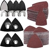 208Pcs Oscillating Tool Sanding Pads Kit for Tight Spaces, Woodworking &amp;DIY | with 4Pcs Triangle Sanding Pads and 4Pcs Finger Sanding Pad, 200Pcs Multitool Sandpaper Set