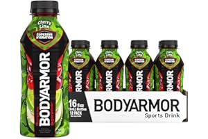 BODYARMOR Sports Drink Sports Beverage, Cherry Lime, Coconut Water Hydration, Natural Flavors With Vitamins, Potassium-Packed Electrolytes, Perfect For Athletes, 16 Fl Oz (Pack of 12)
