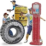 Combat Arena Inflatable Battle Obstacles Set - Compatible with Nerf, Laser Tag, Dart Guns, and Water Gun Games - Large Tire, 