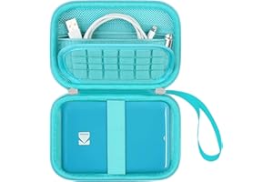 Supmay Hard Carrying Case for Kodak Step Instant Smartphone Photo Printer - Portable Mini Color Wireless Mobile Printer, Zipper Mesh Pocket for USB Cable, Photo Paper, Green