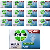 Dettol Anti-Bacterial Hand and Body Bar Soap, Cool, 110 Gram / 3.88 Ounce (Pack of 12)