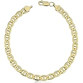 Kooljewelry 14k Yellow Gold Filled Mens Mariner Link Chain Bracelet (5.8 mm, 8.5 inch)