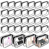 Giantree 28 Pieces Clear Cosmetic Bags With Zipper, Waterproof Portable Bulk Travel Toiletry Bags Transparent Cosmetic Pouches PVC Plastic Zippered Organizer Cases for Carry-on Travel Essentials