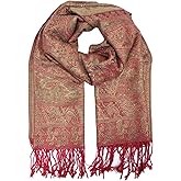 TZ Promise Women's Pashmina Shawl Wrap, Multicolored Paisley Leaf Pattern, Soft Lightweight Evening Rave Scarf