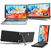 Cevaton Laptop Screen Extender, 14" FHD 1080P Portable Monitor for Laptop, Plug & Play Screen Extender, Auto Adjust Width Dual Monitor for 13" - 17" Laptops, Compatible for MacOS/Wins/Chrome/Dex
