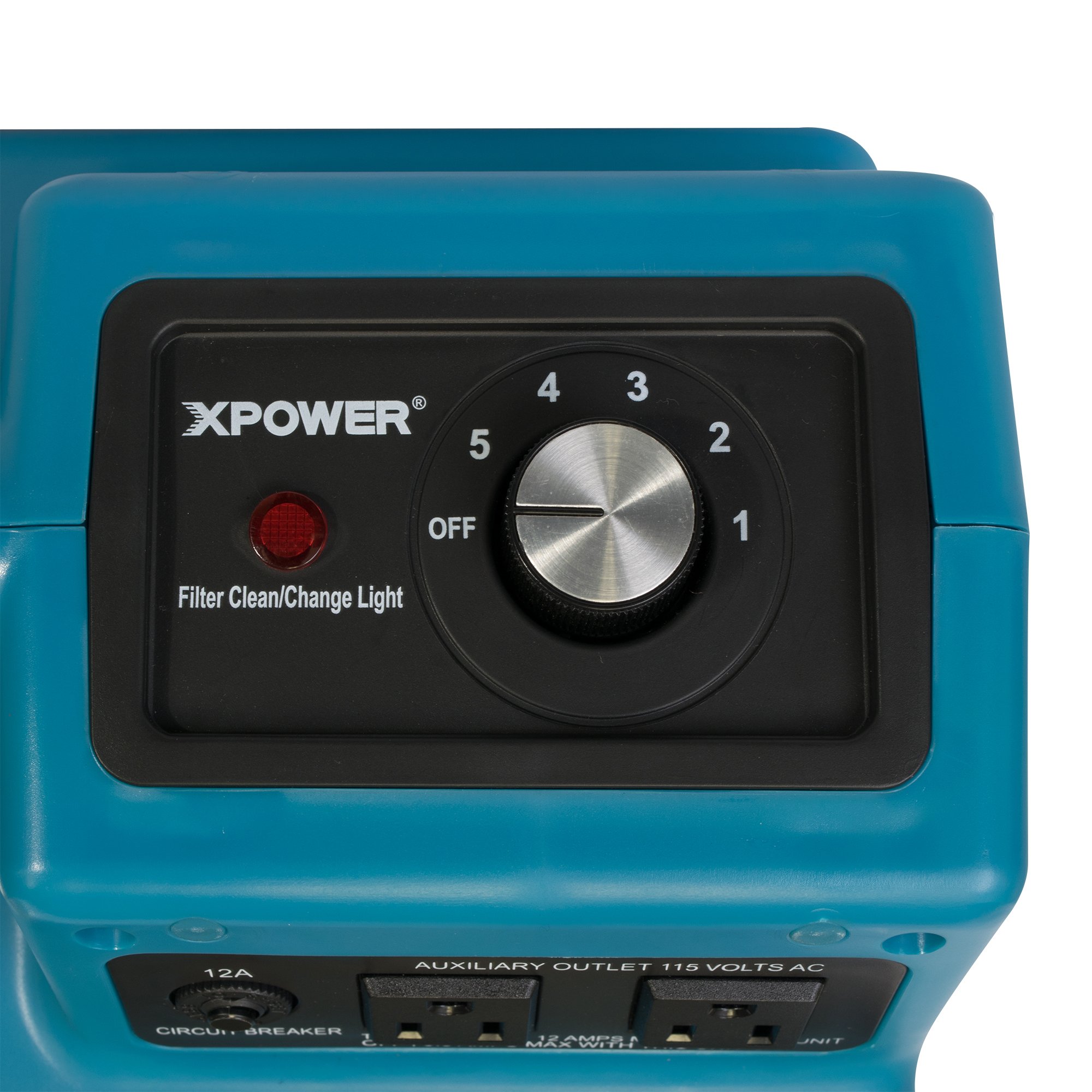 XPOWER X-2480A 1/3HP 550 CFM Air Mover – Sealed Motor Low Profile Carpet Dryer – Air Blower Build-in GFCI Power Outlets & Hour Meter Dryer Floor Fan