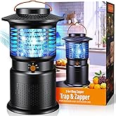 GTERT 2-in-1 Bug Zapper Outdoor with Fan Suction, Effective Mosquito Trap & Insect Zapper, 10000mAh Rechargeable Fly Zappers for Indoor & Outdoor, IPX5 Waterproof