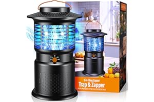 GTERT 2-in-1 Bug Zapper Outdoor with Fan Suction, Effective Mosquito Trap & Insect Zapper, 10000mAh Rechargeable Fly Zappers for Indoor & Outdoor, IPX5 Waterproof