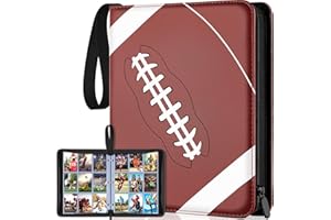 POKONBOY 900 Pockets Football Card Binder Sleeves for Trading Cards, 9-Pocket Football Card Sleeves Album Holder Protectors for Basketball Baseball Sports Cards