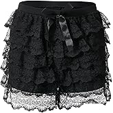 Cinvik Ruffle Shorts Womens Bloomers Y2k Shorts Frilly Cutecore Bottoms Summer Women Ruffle Underwear Women
