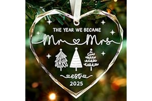 THDZS Wedding Gifts, Mr and Mrs Gifts Ornament 2025,Bridal Shower Gifts,Wedding Gifts for Couples 2025, Just Married Gift for Newlywed Couple, Bride,Crystal Glass Ornament Mr and Mrs Gifts