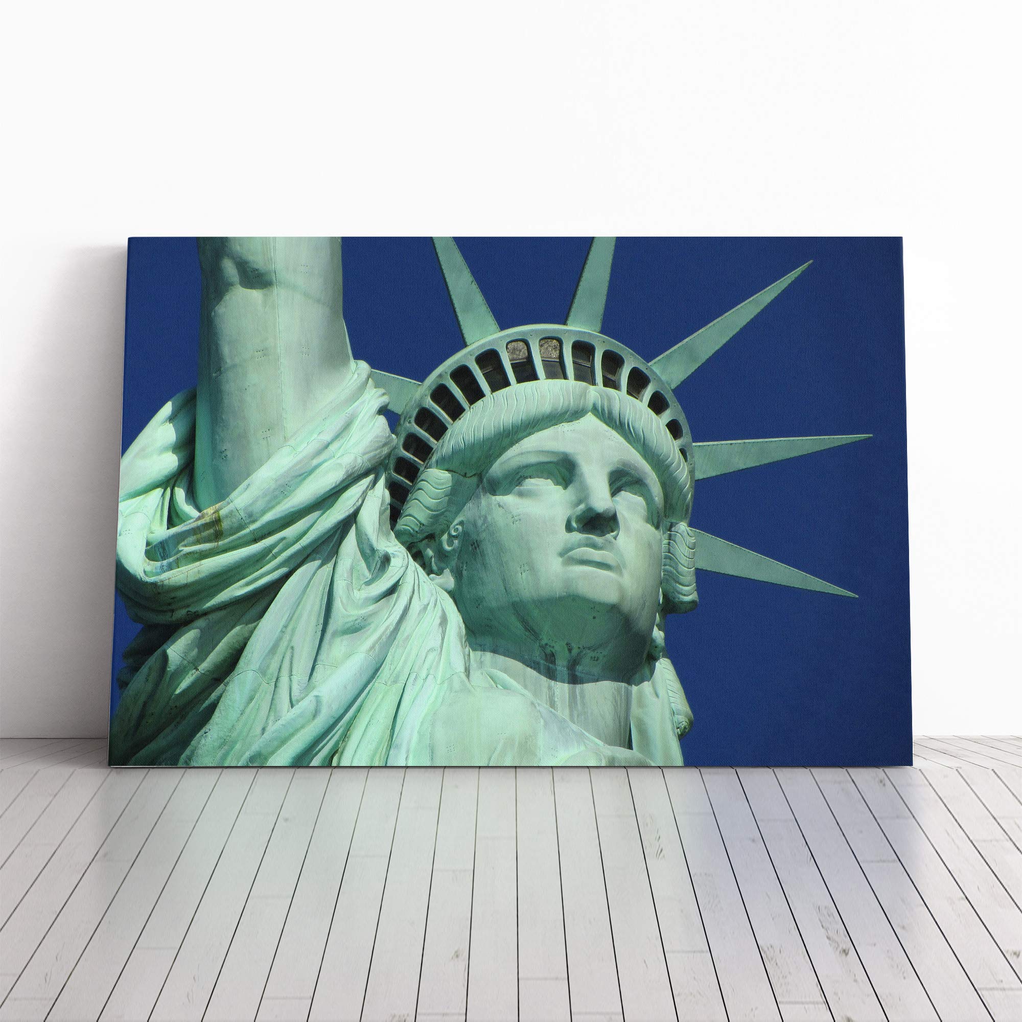 The Statue of Liberty New York City (3) Canvas Print | Gallery Wrapped 30mm Frame Wall Art | 20x14 inches | Ready to Hang | Modern Cityscape Picture | Living Room Bedroom Lounge Office